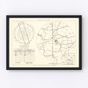 Vintage Map of the Larson Air Force Base Vicinity, 1951