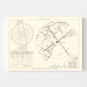 Vintage Map of the Myrtle Beach Air Base Vicinity, 1952