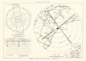 Vintage Map of the Myrtle Beach Air Base Vicinity, 1952