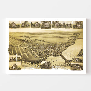 Vintage Map of Morrisville, Pennsylvania 1893
