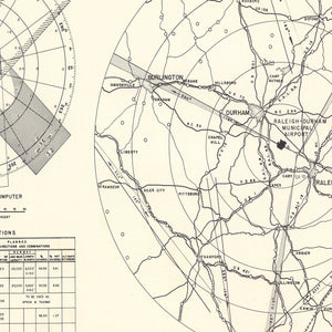 Vintage Map of the Raleigh - Durham Municipal Airport Vicinity, 1952