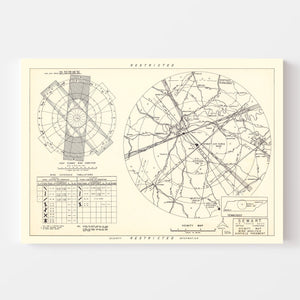 Vintage Map of the Sewart Air Force Base Vicinity, 1952