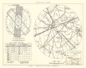 Vintage Map of the Sewart Air Force Base Vicinity, 1952