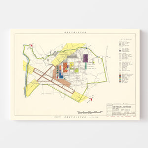 Vintage Map of Seymour - Johnson Air Base, 1953