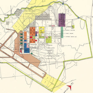 Vintage Map of Seymour - Johnson Air Base, 1953