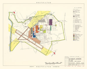Vintage Map of Seymour - Johnson Air Base, 1953