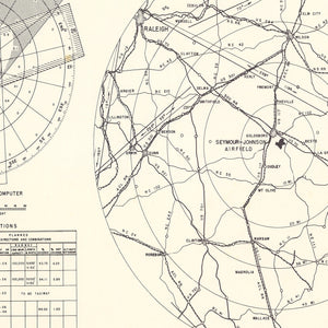 Vintage Map of the Seymour - Johnson Air Base Vicinity, 1953