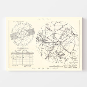 Vintage Map of the Shaw Air Force Base Vicinity, 1953