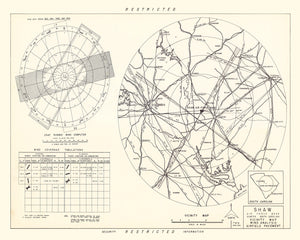 Vintage Map of the Shaw Air Force Base Vicinity, 1953