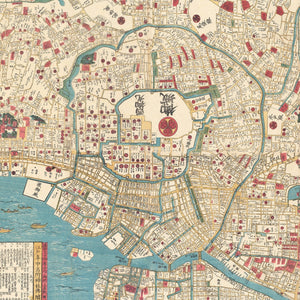 Vintage Map of Tokyo, Japan 1854
