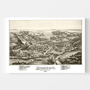 Vintage Map of Moscow, Pennsylvania 1891