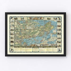 Vintage Map of Cape Ann, 1934