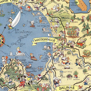 Vintage Map of Monterey Bay, 1932