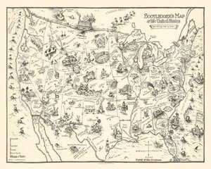 Vintage Map of United States 1926