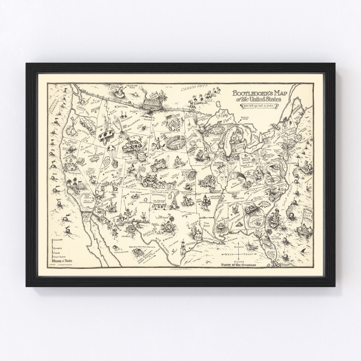 Vintage Map of United States 1926