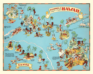 Vintage Map of Hawaii 1935