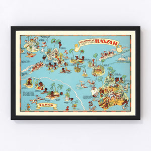 Vintage Map of Hawaii 1935