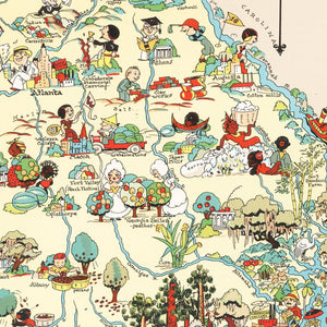 Vintage Map of Georgia 1935