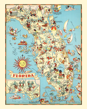 Vintage Map of Florida 1935