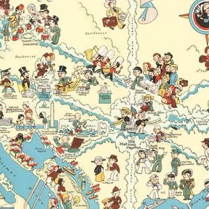 Vintage Map of Washington DC 1935