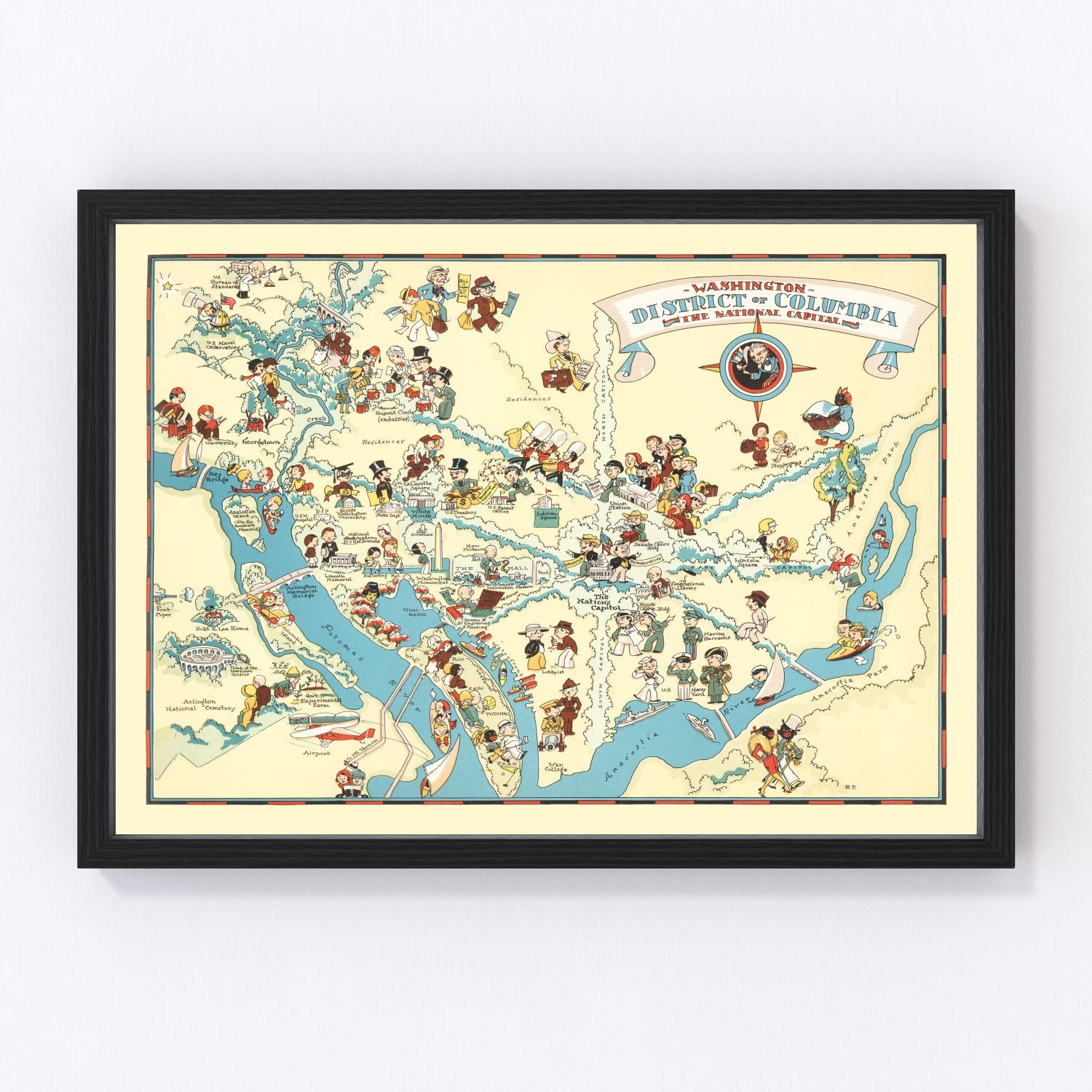 Vintage Map of Washington DC 1935