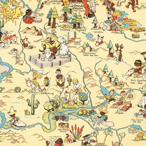 Vintage Map of Arizona 1935