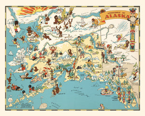 Vintage Map of Alaska 1935