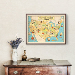 Vintage Map of United States 1935