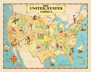 Vintage Map of United States 1935