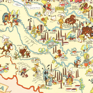 Vintage Map of Oklahoma 1935