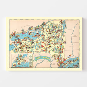 Vintage Map of New York 1935