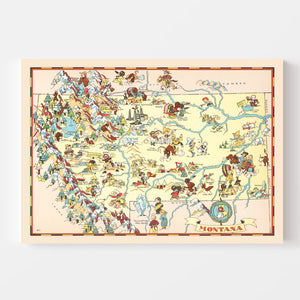 Vintage Map of Montana 1935