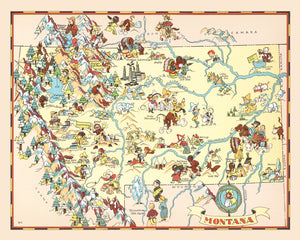 Vintage Map of Montana 1935