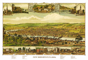 Vintage Map of New Brighton, Pennsylvania 1883