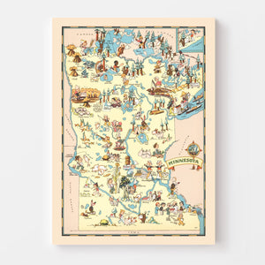 Vintage Map of Minnesota 1935