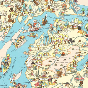 Vintage Map of Michigan 1935