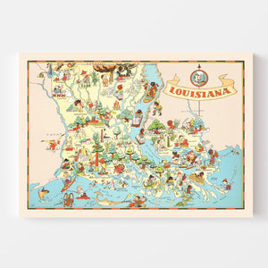 Vintage Map of Louisiana 1935