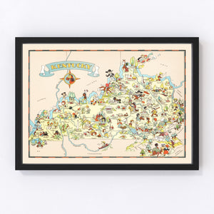 Vintage Map of Kentucky 1935
