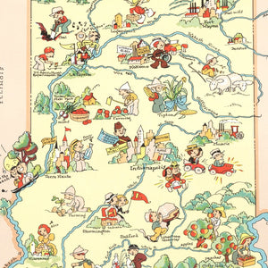 Vintage Map of Indiana 1935
