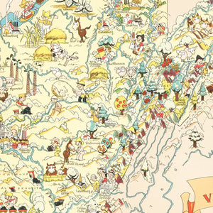 Vintage Map of West Virginia 1935