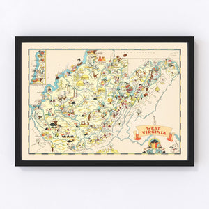 Vintage Map of West Virginia 1935