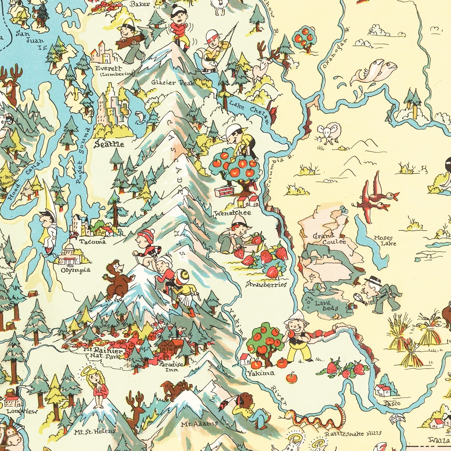 Vintage Map of Washington 1935