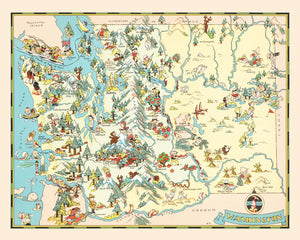 Vintage Map of Washington 1935