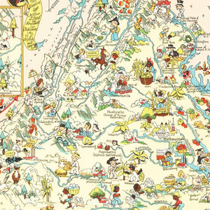 Vintage Map of Virginia 1935