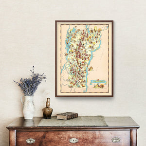 Vintage Map of Vermont 1935