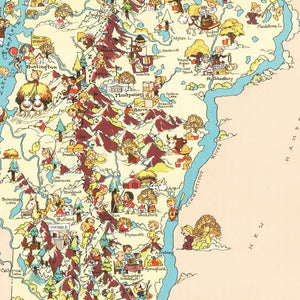 Vintage Map of Vermont 1935