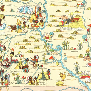Vintage Map of South Dakota 1935