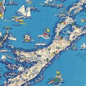Vintage Map of Bermuda Islands, 1930