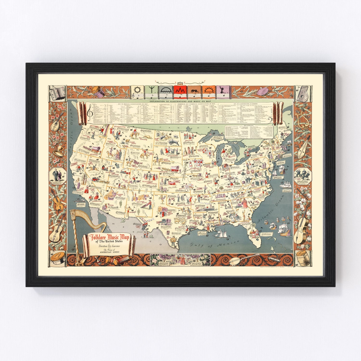 Vintage Map of United States 1945