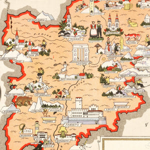 Vintage Map of Trentino-Alto Adige Italy, 1938